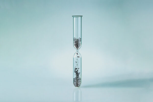test tube filled with binary data