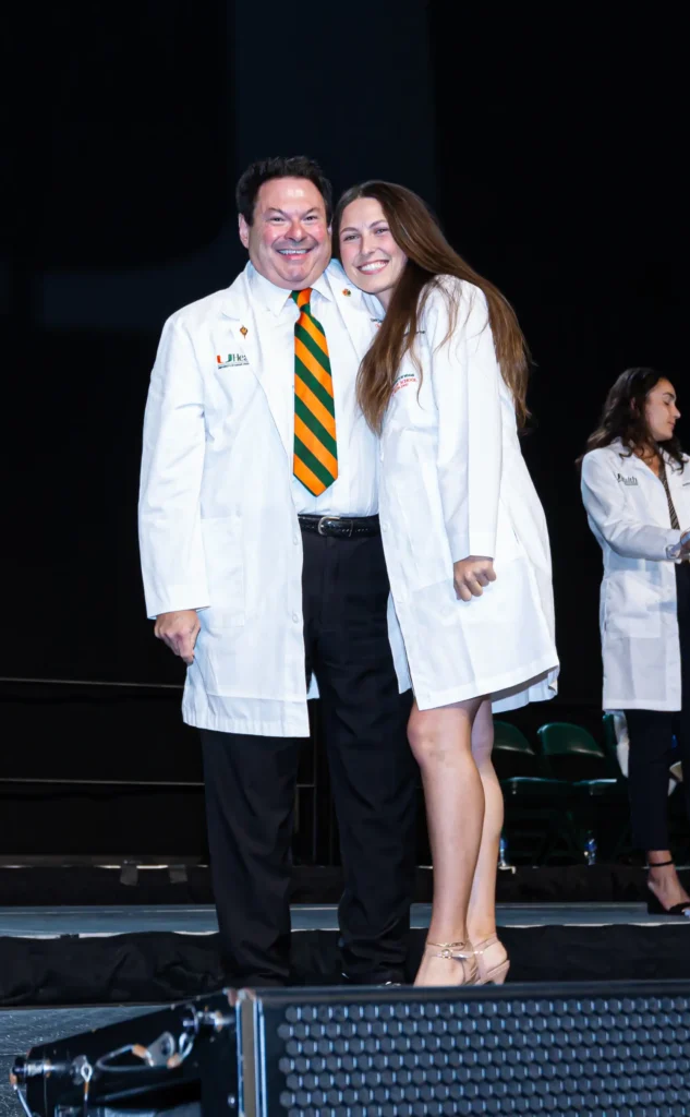 Edward Dauer, M.D. ’75, and Madison Hawthorne, M.D. candidate, Class of 2027. Hawthorne was an undergraduate student of Dr. Dauer