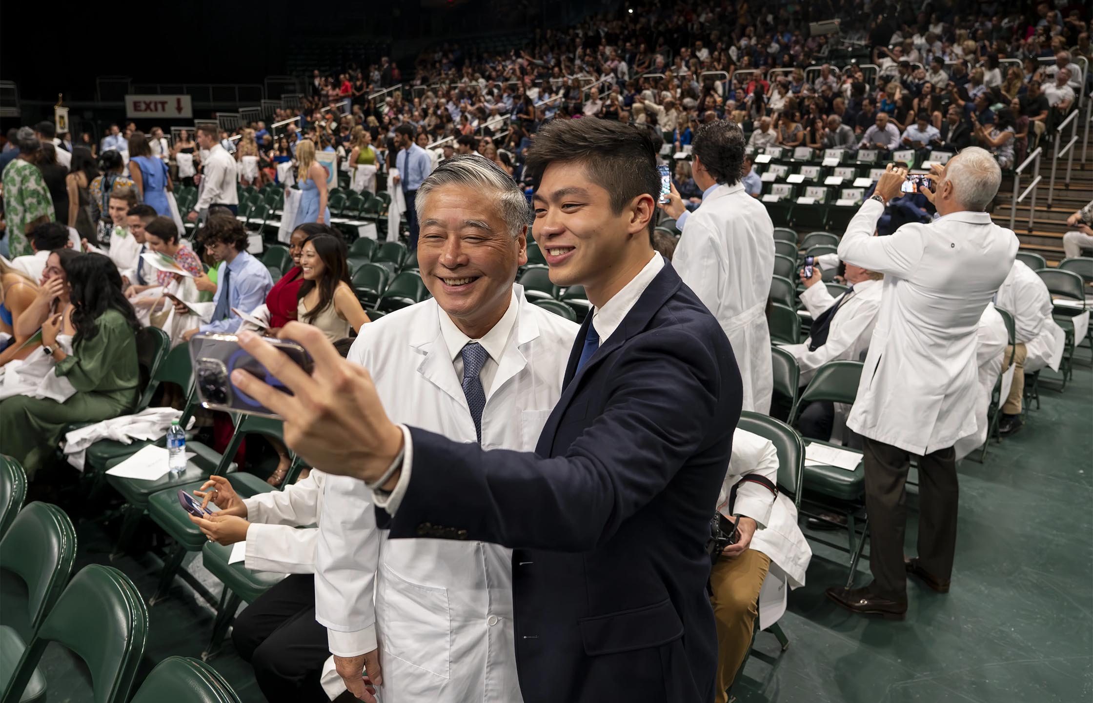 2. William Hwang, M.D. ’87, and son Kevin Hwang, M.D. candidate, Class of 2027