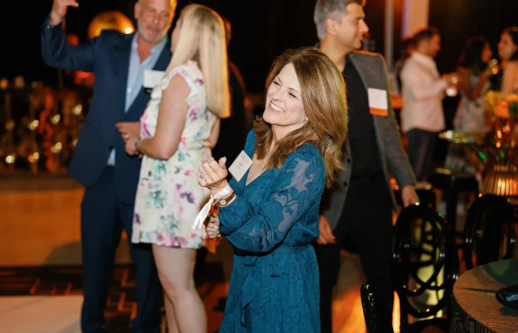 Smiling woman at event