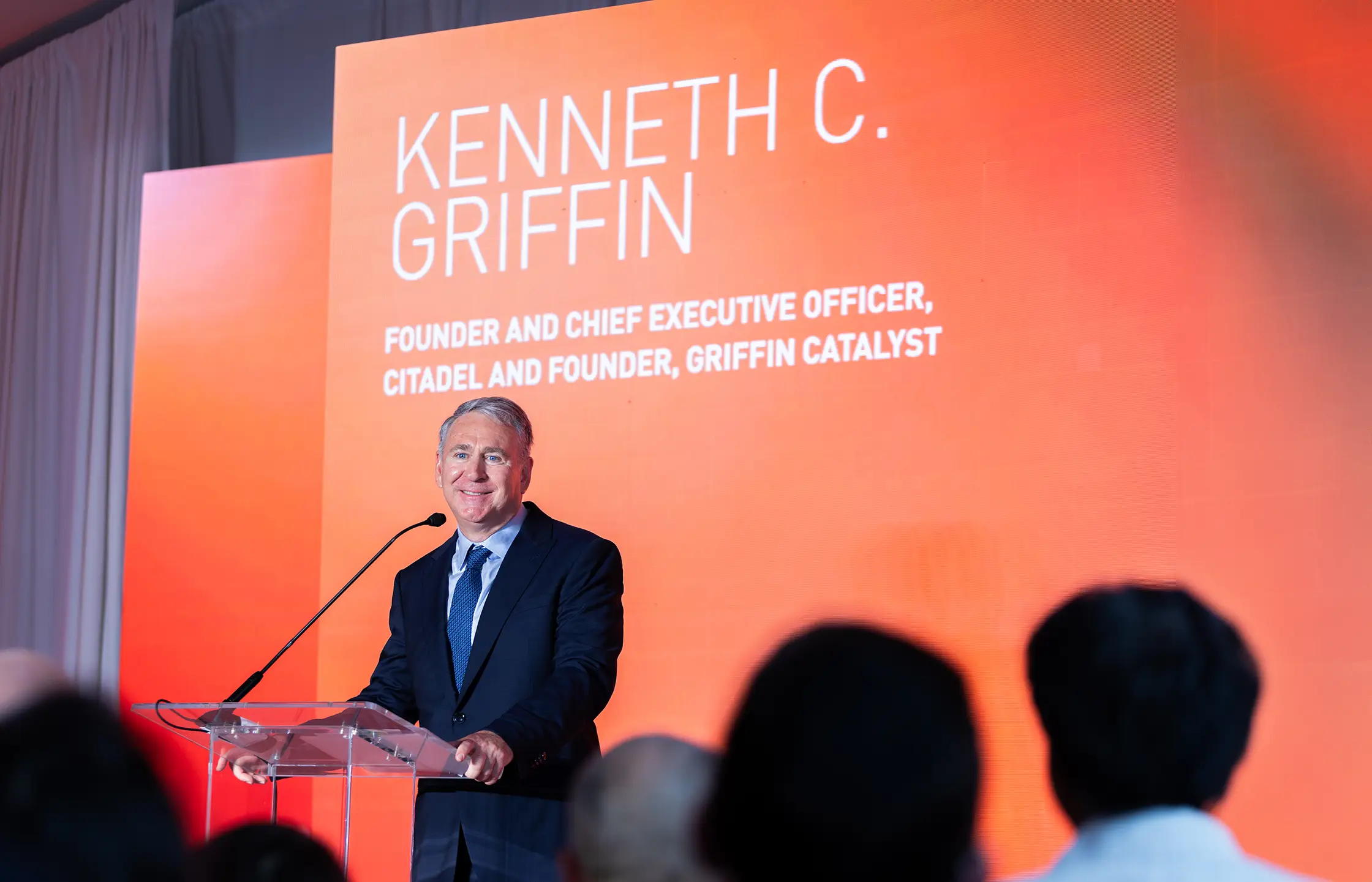 Kenneth C. Griffin at the podium