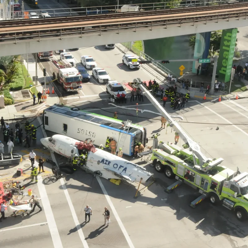 emergency response test in downtown miami