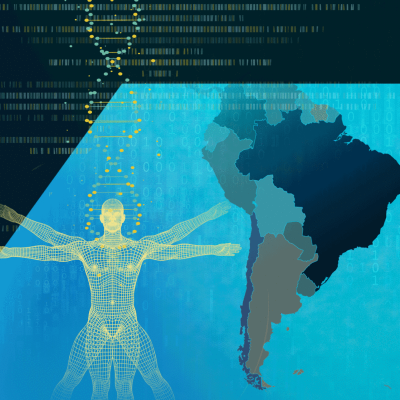 Graphical illustrative representation of AI in South America